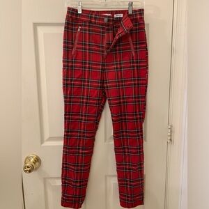 Ultra High-Rise Hollister Plaid Trousers